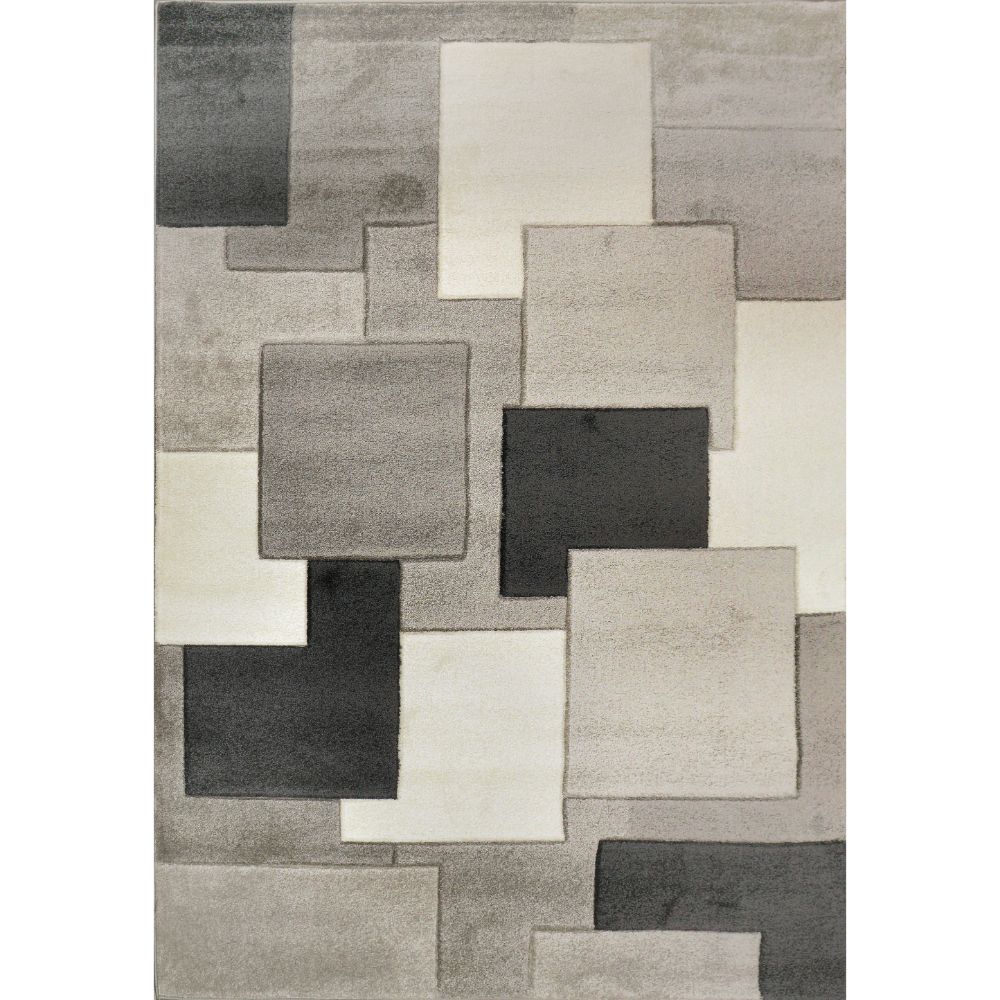 Dynamic Rugs 3283-919 Stella 7.10 Ft. X 10.6 Ft. Rectangle Rug in Charcoal/Ivory/Grey
